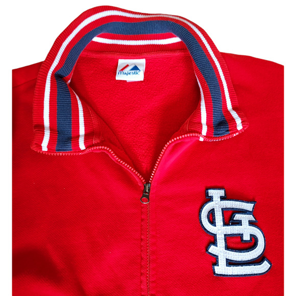 Vintage VTG Majestic St. Louis Cardinals Men's Full Zip Fleece Lined Logo Jacket - Picture 4 of 7